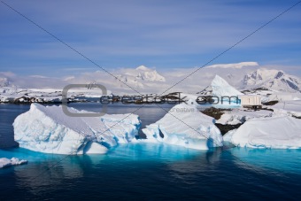 Huge icebergs in Antarctica