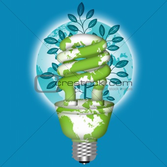 Energy Saving Eco Lightbulb with World Globe