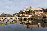 Beziers cathedral and old bridge