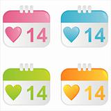 hearts calendar icons