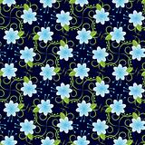 Seamless background with blue flowers