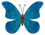 A beautiful blue butterfly isolated. Vector EPS10