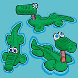 illustration of funny stylized crocodiles