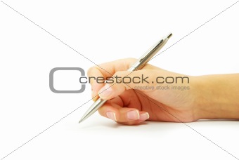 Hand holding pen 