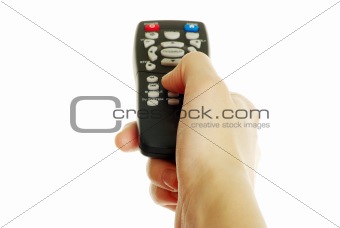 remote control in hand 