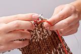woman's hand knit knitting yarn