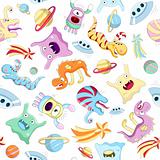 Vector seamless background with monsters