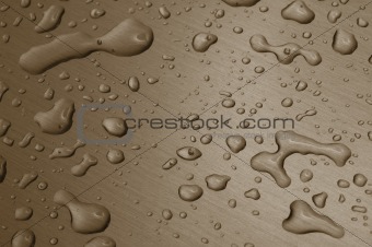 water drops on metal surface