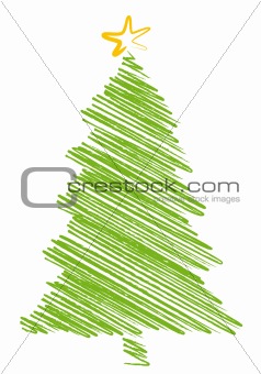 christmas tree scribble, vector 
