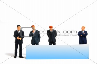 business people with banner