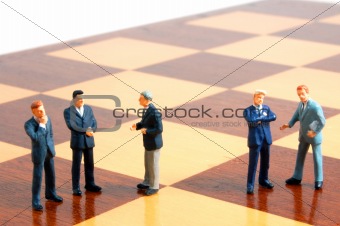 business man on a chess board