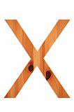 wood alphabet X