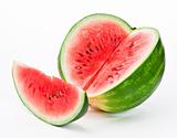 cut watermelon on a white background