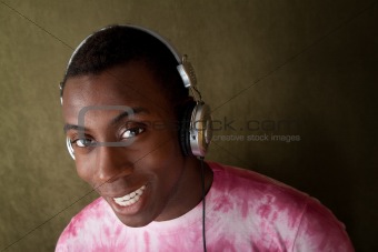 Smiling Man with Headphones