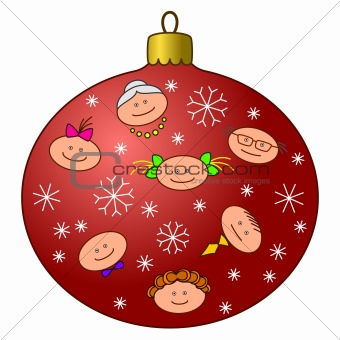 Christmas-tree decoration with faces