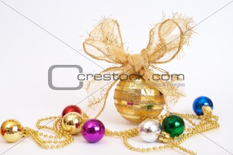 Gold Christmas baubles