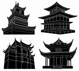 Chinese pagoda silhouettes