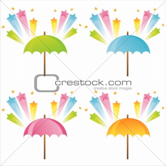 umbrellas with star splashes