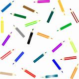 set of colorful pencils on white background
