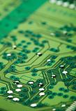 Abstract electronic background - green printed circuit board