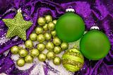 Christmas decorations with green balls.