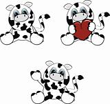 cow baby cartoon set
