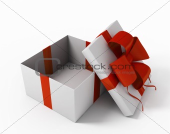 Open white gift box