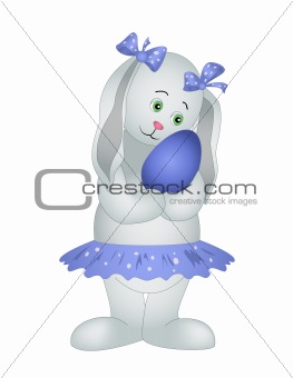 Rabbit girl with Easter egg