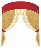 Vector red and gold curtain