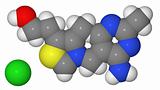 Space-filling model of thiamine molecule
