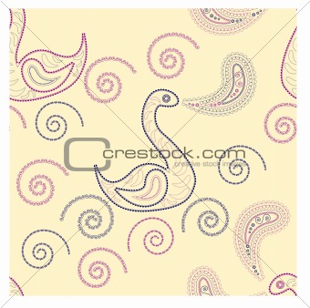 vector seamless ornament with swans