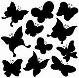 Butterflies silhouette collection