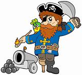 Cartoon pirate with cannon