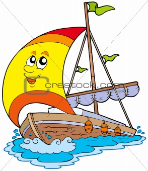 Cartoon yacht