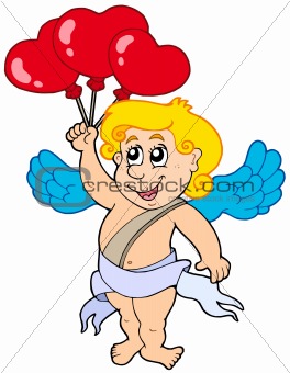 Cupid with balloons
