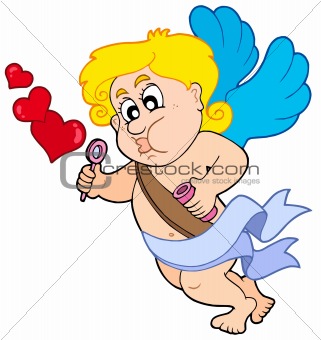 Cupid with bubble maker