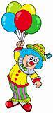 Funny smiling clown with balloons