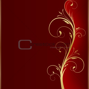 Elegant background with golden floral design elements