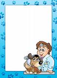 Blue frame with veterinary theme