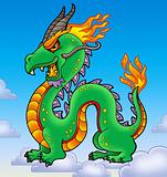 Chinese dragon on blue sky