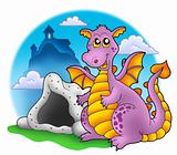 Dragon with cave and castle 1