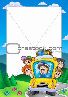 Frame with school bus