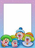 Frame with various clowns