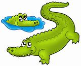 Pair of cartoon crocodiles