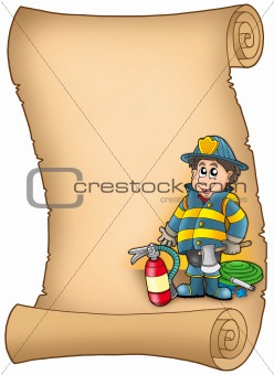 Parchment with fireman
