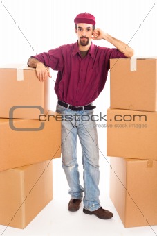 Delivery Boy with Boxes
