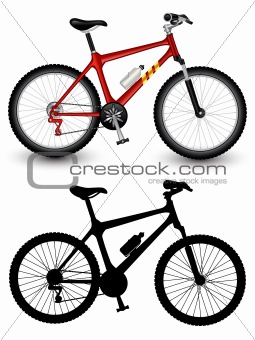 Isolated image of a bike. Vector illustration.