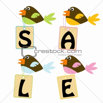 Birds with sale tags