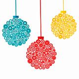 Colored abstract Christmas globes