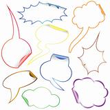 Set of Comic Clouds and bubbles as stickers and labels